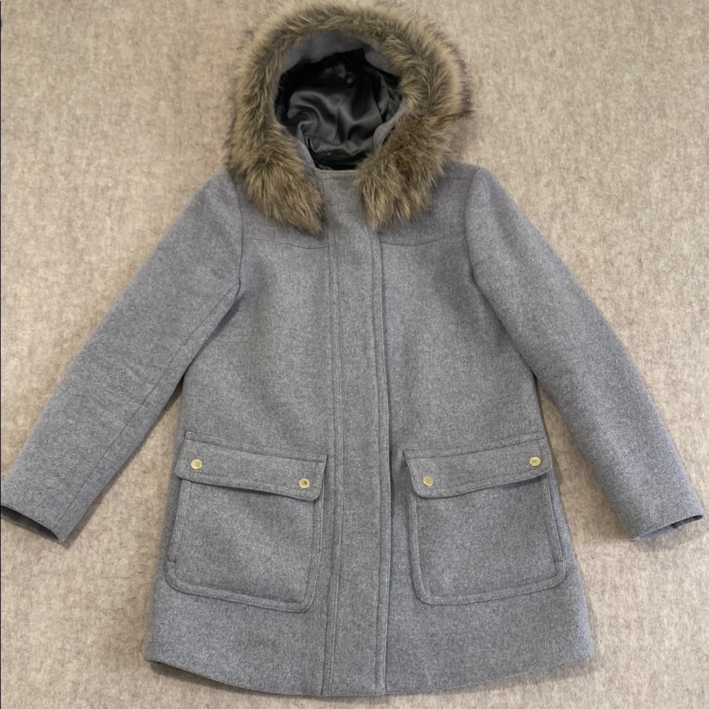 J. Crew Vail Chateau Parka Fur Trim Size 2 XSmall